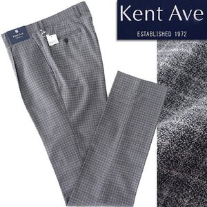 新品 ケントアヴェニュー メランジ チェック 1タック ウール スラックス 82(L) 灰 【P29817】 Kent Ave パンツ 秋冬 メンズ