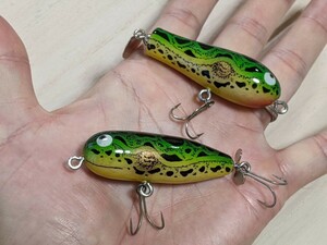 ② 【2個セット】ちびトップ　ハンドメイドルアー　ナチュラルフロッグ　（検　ヘドン　HEDDON　チマチマ