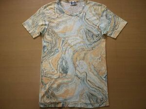USA製 70s ビンテージ アートプリント マーブル メンズ 半袖 カットソー Tシャツ US-S サイズ