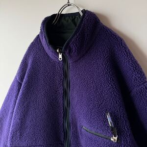 90s Patagonia パタゴニア リバーシブル グリセードカーディガン XL雪無しフリースジャケットシンチラ エッグプラント パープル紫 ハンター