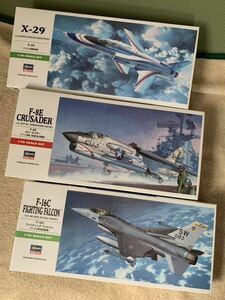 【新品★美品】ハセガワ 1/72 アメリカ空軍 F-16C ファイティング ファルコン&海軍・海兵隊 艦上戦闘機 F-8E クルーセイダー&空軍 X-29A