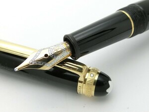 1000円スタート 万年筆 MONTBLANC モンブラン マイスターシュテュック 75周年 1Pダイヤ ペン先585 14K ネーム刻印入り 文房具 9 Z211