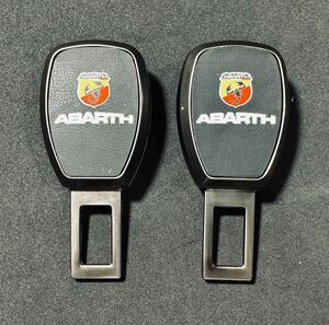 ★ ABARTH アバルト ロゴマーク＆テキストロゴ メタルシートベルトエクステンションバックル TypeⅡ 2個セット ブロンズカラー★