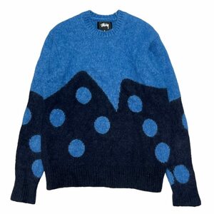 STUSSY ステューシー　Dice Pullover Knit ブルー サイズ:S