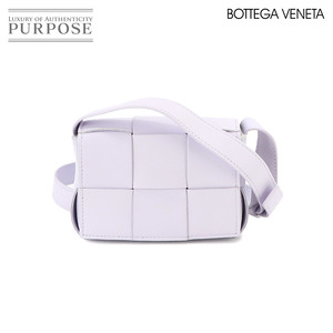 未使用 展示品 ボッテガ ヴェネタ BOTTEGA VENETA イントレチャート キャンディ カセット ショルダー バッグ レザー ウィステリア 90222484