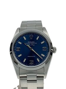 ROLEX◆エアキング_AT_SS_34mm/アナログ/-/BLK/SLV