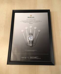 kj ★額装品★ロレックス デイトジャスト 時計 広告 貴重写真 A4サイズ額入り ポスター風デザイン Rolex オイスター パーペチュアル 非売品