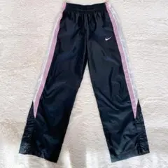 極太♡00s vintage NIKE XL黒スナップボタンナイロンバギーパンツ