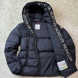 J09 希少XXL★未使用級!!『圧倒的存在感』 モンクレール MONCLER ダウンジャケット ロゴ刺繍 マグリア ブラック 黒 ブルゾン アウター 5