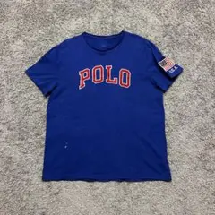 POLO Ralph Lauren 半袖t USA 国旗 ビック刺繍tシャツ 青