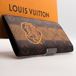 LOUIS VUITTON 現行RFID限定品未使用に近いモノグラム ストライプポルトフォイユ ブラザNIGOコラボ二つ折り財布 ルイヴィトン 