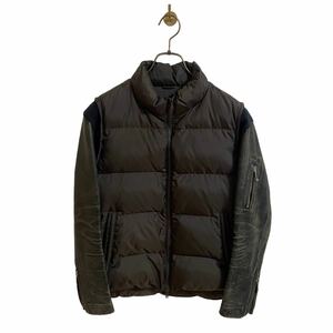 【希少サイズ アンダーカバー UNDERCOVER 11aw 05aw復刻 袖レザーダウン ジャケット ブラウン×黒 レディース2 artscabut期 685 好配色】