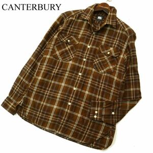 CANTERBURY カンタベリー 秋冬 長袖 ワーク★ チェック ネル シャツ Sz.M　メンズ ラグビー　A3T14468_C#B