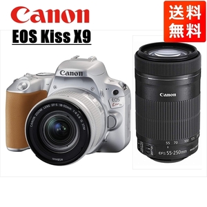 キヤノン Canon EOS Kiss X9 EF-S 18-55mm STM EF-S 55-250mm STM ダブルズームレンズキット シルバー デジタル一眼レフ カメラ 中古