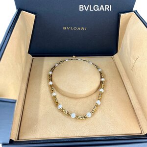 美品　BVLGARI ブルガリ　パッソドッピオ　k18YG パールネックレス　S4L425