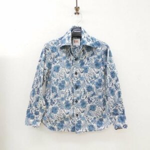 DAKS ダックス キッズ 120㎝ 男の子 長袖 シャツ 白 ホワイト ブルー 花柄 トップス （株）ナイガイ