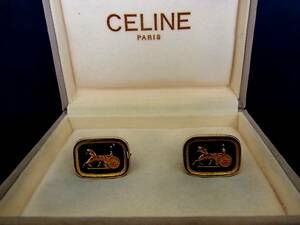 ◎№5518◎■美品■セリーヌ【ＣＥＬＩＮＥ】【ゴールド】■カフス♪