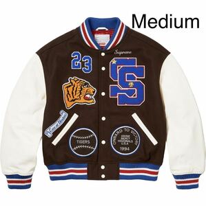 ★国内正規品 Mサイズ★ Supreme 23AW Tiger Varsity Jacket Brown Medium シュプリーム ジャケット バーシティー ブラウン スタジャン FW