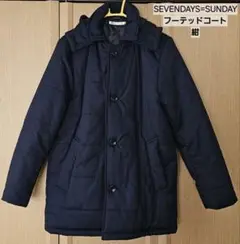 SEVENDAYS=SUNDAY　中綿フーテッドコート　Navy