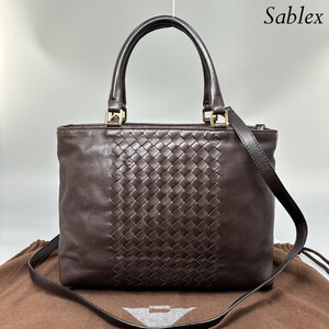 1円【極美品】BOTTEGA VENETA ボッテガヴェネタ 2WAY ハンドバッグ ショルダー ラムレザー ブラウン 茶色 ショルダーバッグ レディース