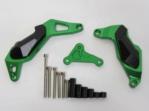 Ninja400 Ninja250 2018- Z250 Z400 2018-2022 CNC加工 エンジンスライダー 緑【ae-nj4-3】