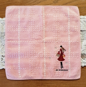 レア BURBERRY バーバリー タオルハンカチ 女の子 刺繍②