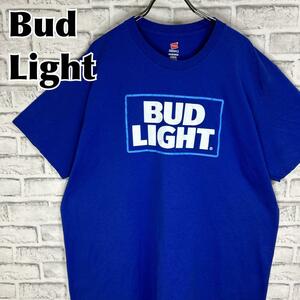 BUD LIGHT バドライト ビール センターロゴ Tシャツ 半袖 輸入品 春服 夏服 海外古着 企業 会社 酒 ビッグサイズ