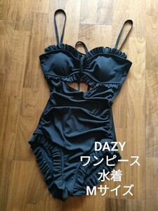 Dazy フリル ワンピース 水着 ブラック M