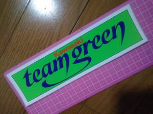 送料110円〜／カワサキ純正【team green】ステッカー　210×60ミリ