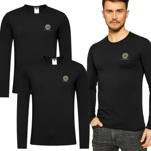 送料無料 3 VERSACE ヴェルサーチ AU10197 A232741 ブラック メデューサ 2枚セット 長袖Tシャツ size 7