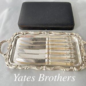 【Yates Brothers】 【純銀ハンドル】アールヌーボーのティーナイフ 6本 1913年 ケース