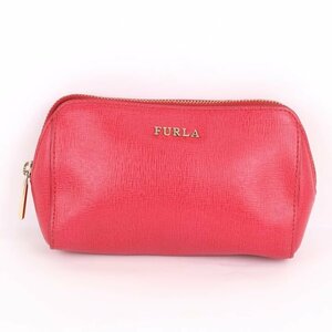 フルラ ポーチ 本革 レザー ラウンドファスナー 小物入れ ブランド 小物 レディース レッド Furla