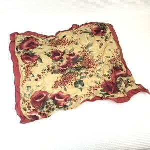 RALPH LAUREN★スカーフ/バンダナ【52×52/Beige×Dark red/花柄】Scarf◆CM50