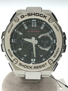 CASIO◆ソーラー腕時計・G-SHOCK/デジアナ/SLV