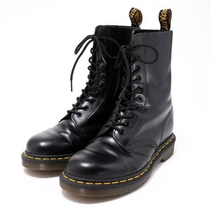 GP9668*Dr.Martens ドクターマーチン UK5 1490 10ホールブーツ レザーブーツ レースアップシューズ 革靴 ブラック