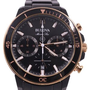 BULOVA ブローバ マリンスター クロノグラフ クォーツ メンズ 腕時計 ブラック 純正SSベルト 96B302【いおき質店】