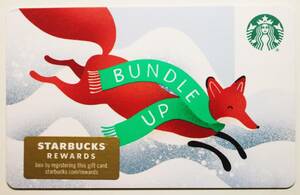 北米スタバカード2019ホリデー限定きつね Bundle Up クリスマス リサイクル紙 アメリカUSA海外 紙製スターバックスカード