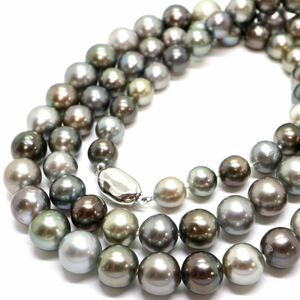 《南洋黒蝶真珠ロングネックレス》J 121.8g 約84cm 約8.5-12.0mm珠 ジュエリーjewelry pearl パール necklace ジュエリー jewelry ☆