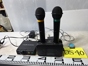 OS-40再/オーディオテクニカ audio-technica 赤外線ワイヤレスマイク AT-CLM701T 充電器 BC700 レシーバー AT-CR701セット カラオケ