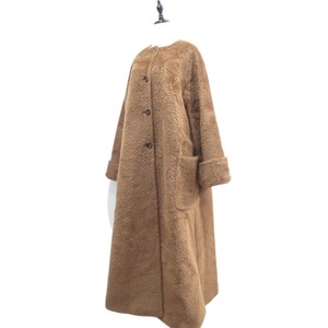 未使用品 23AW Max Mara SFILATA マックスマーラ オーバーサイズ アルパカ×ウール フレア ロングノーカラーコート 38 キャメル