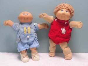 E066/旧家整理品【当時物 Cabbage Patch Kids キャベツ人形 全長(約)39cm/43cm 計2点 現状出品】キャベツ畑人形/昭和