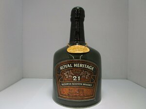 ロイヤル ヘリテージ 21年 陶器ボトル 750ml(1301g) 43% ROYAL HERITAGE リザーブ スコッチウイスキー ※液漏れ跡あり 未開栓 古酒 /A41401