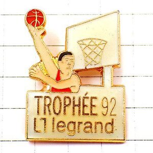 ピンバッジ・バスケットボール選手ゴール網シュート LEGRAND BASKETBALL FRANCE◆フランス限定ピンズ◆レアなヴィンテージものピンバッチ