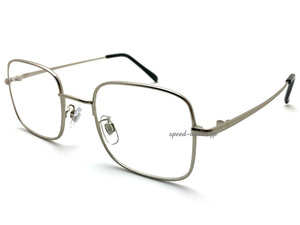 CLASSIC METAL SQUARE SUNGLASS 艶消しSILVER × CLEAR/クラシックスクエアサングラスシルバークリアレンズメタルフレーム細ぶち軽量知的