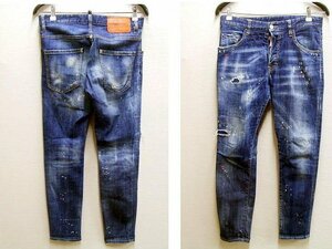 即決[44]DSQUARED2 19AW SKATER JEAN S74LB0593 メッセージ 刺繍 スケーター ジーン スリム デニム パンツ■6096