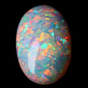 3.110ct 天然ホワイトオパール オーストラリア 遊色抜群 高品質 〔Australia White opal 宝石 jewelry natural 裸石 loose ルース〕