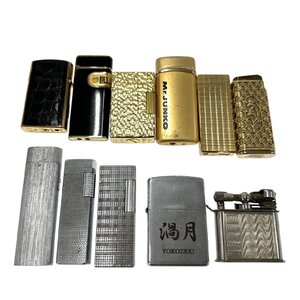 1円スタート ライター まとめ11点セット Zippo ジッポー 等 オイルライター ガスライター スクエア シルバー ゴールド 喫煙具 着火未確認