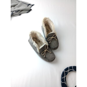 UGG アグ Alena アレーナ モカシン シューズ スエード レザー グレー 25