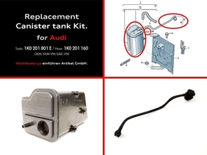 【送料格安・即日発送・取説付】 アウディ 純正 チャコールキャニスター ホース ホースバンド付 Audi A3 S3 (8P) TT (8J) VW ゴルフにも