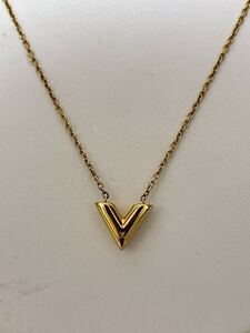 美品！LOUIS VUITTON ルイヴィトン エセンシャルV ネックレス M61083 ゴールド アクセサリー